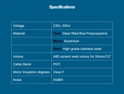 Plastica AG Pump 0.25hp Single Phase -Above Ground Pools Sales AG Spec 1