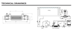 Elecro G2 Heat Exchanger 85kW -Above Ground Pools Sales G2 TechDrawing 2