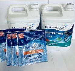 Blue Horizons Ultimate Winter Time Winteriser Long Life Algaecide 2 X 5Litres + 4 X Shock Sachets