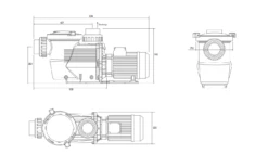 Hydrostar Commercial Pump 5.5HP -Above Ground Pools Sales hydrostar dimensions 2
