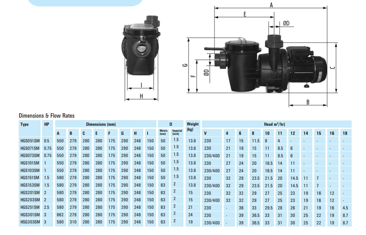 Certikin Swimflo Plus 0.75HP 1Phase (HGS Model) 4 Certikin Swimflo Plus 0.75HP 1Phase (HGS Model) - Image 2